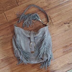 G.I.L.I python leather embossed shoulder bag